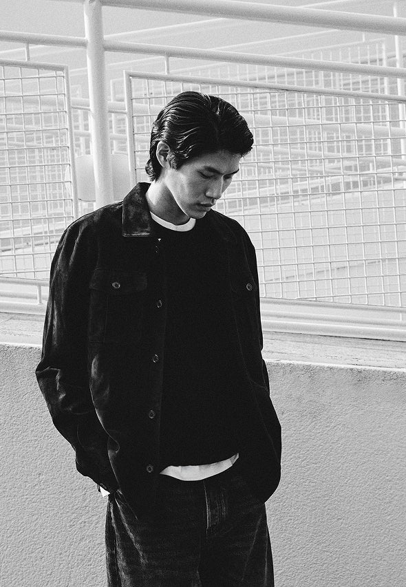 SUEDE OVERSHIRT WITH POCKETS